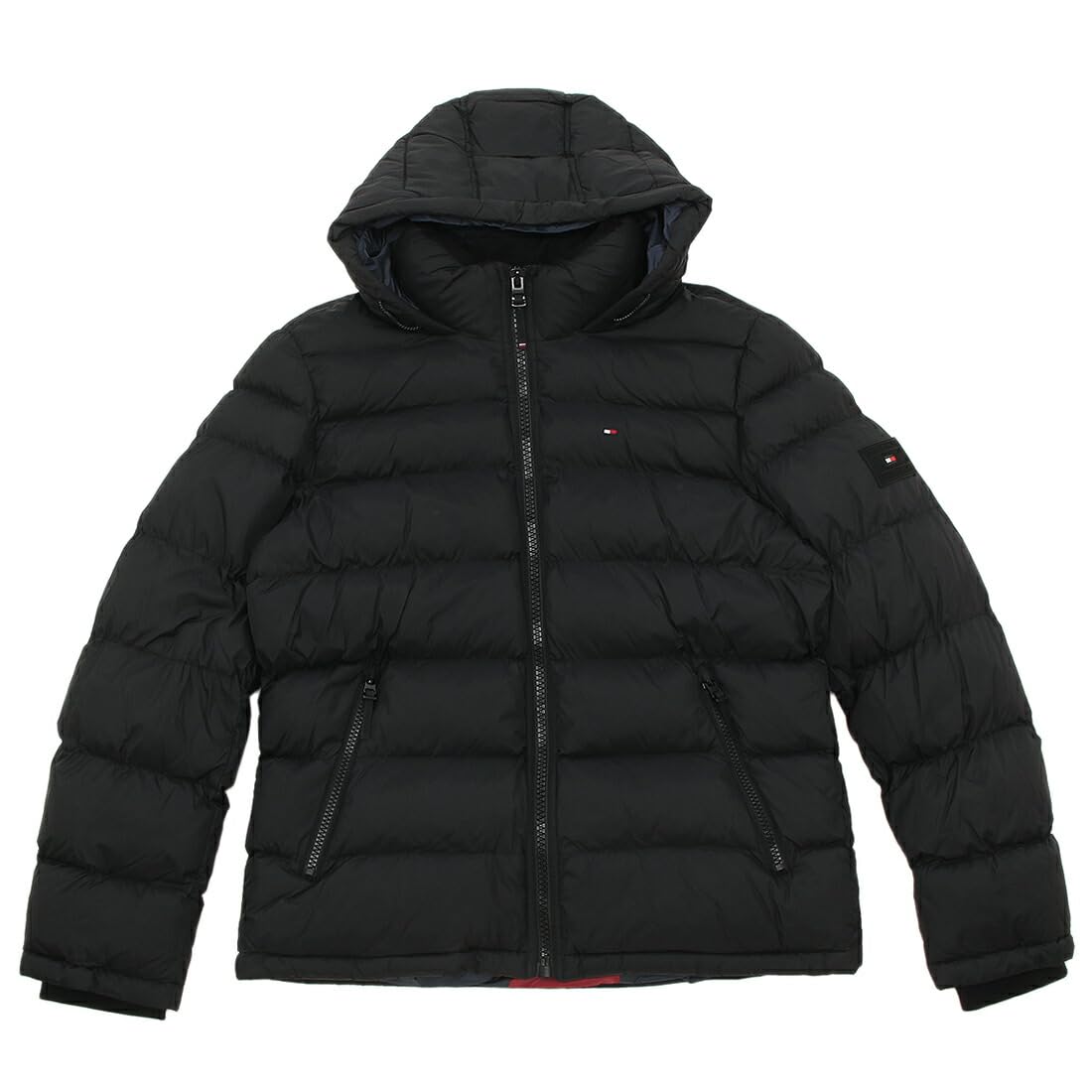 極美品 トミーヒルフィガー XXL スノーケルフーディー パファージャケット 黒 トミーヒルフィガー Tommy Hilfiger アウター ジャケット 中綿